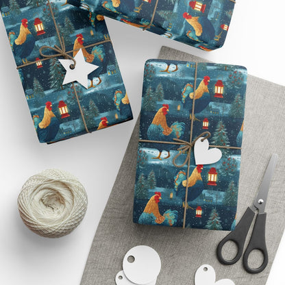 Roosters Guard Winter's Quiet Symphony