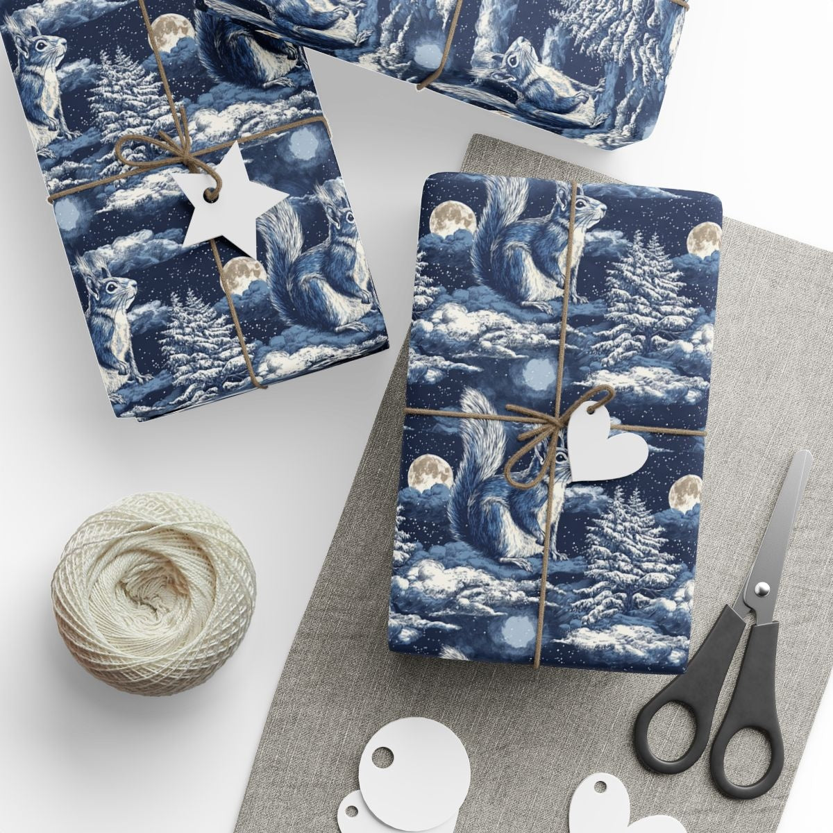 Midnight Squirrel Watches Winter's Symphony