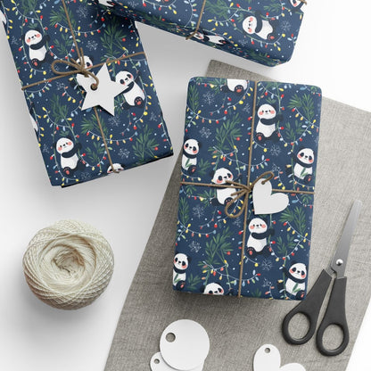 Panda Play in Starry Winter Reverie