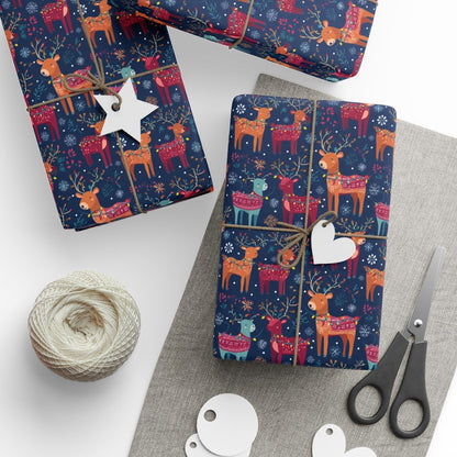 Festive Reindeer Dance Beneath Snowflakes