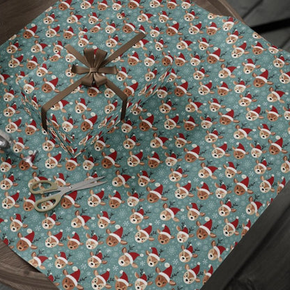 Festive Fawns Dancing Through Snowfall