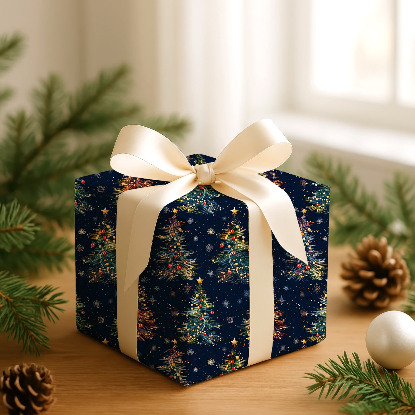 Midnight Stars Dance With Evergreens