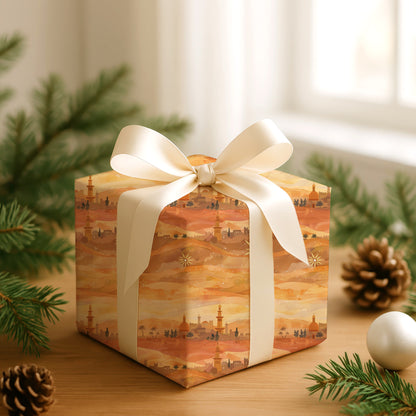 Saffron Skies Over Ancient Lands