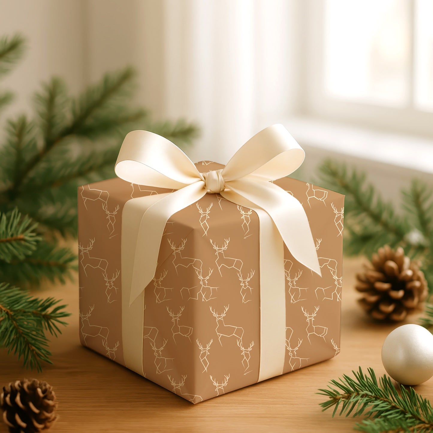 Geometric Stags Dancing Across Plains