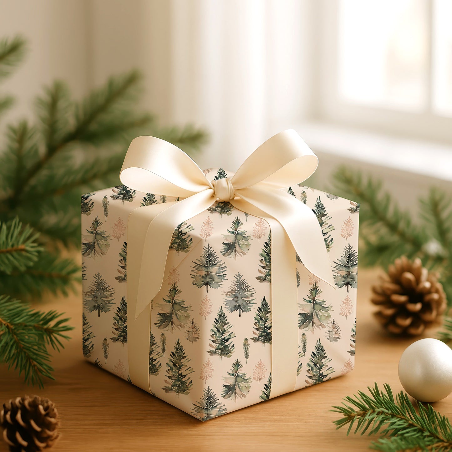 Soft Pines Dancing Between Seasons