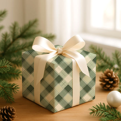 Sage Diamonds Dance Across Fabric