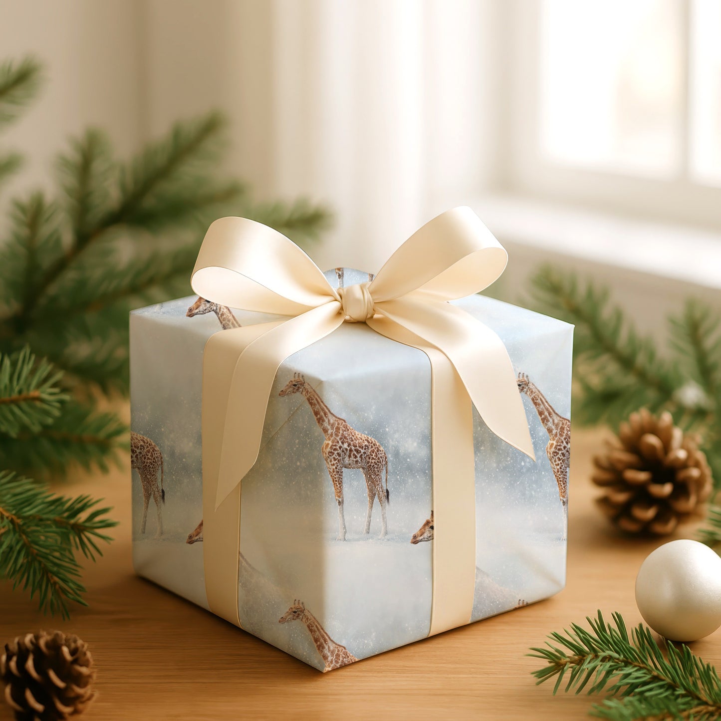 Giraffes Dance Through Silent Snowfall