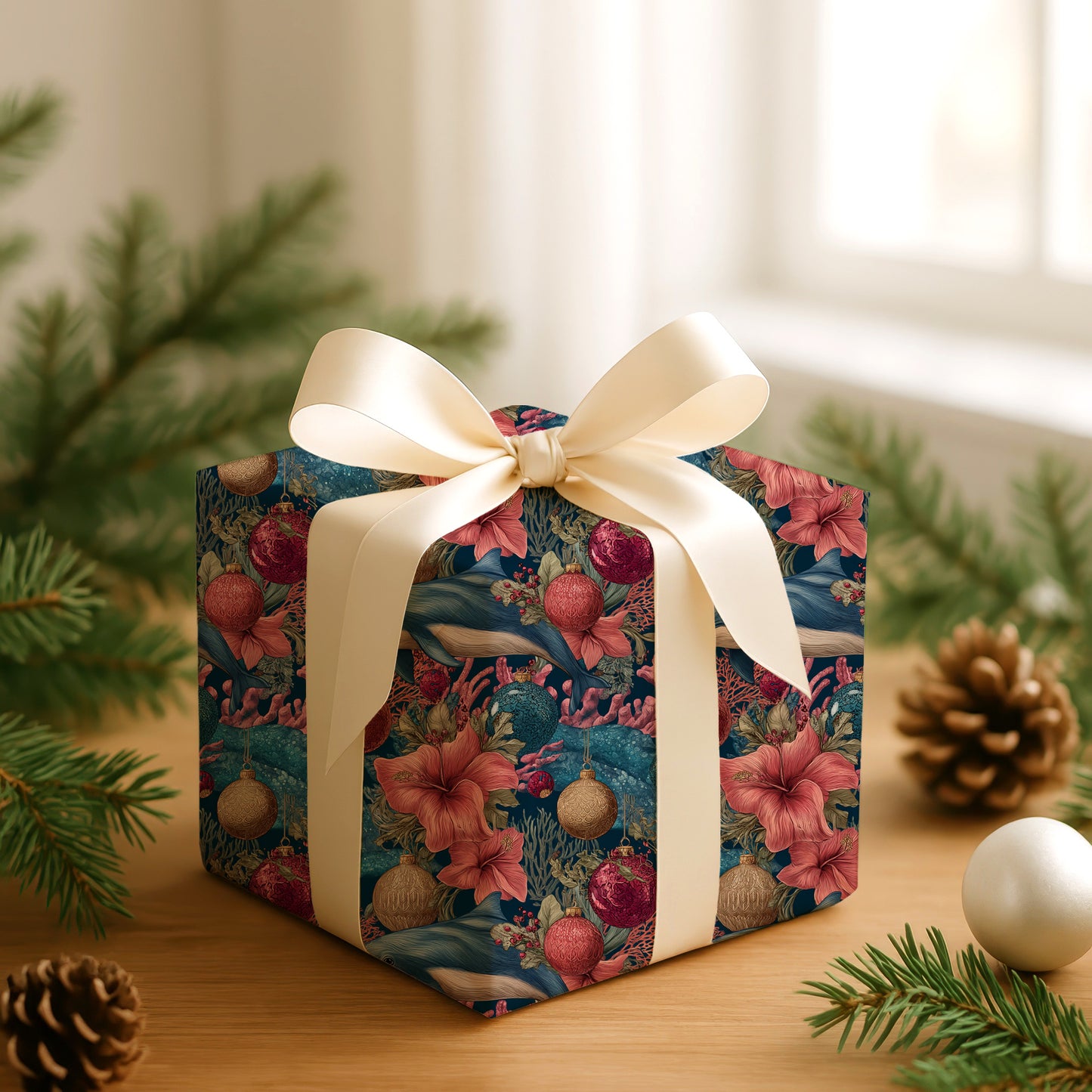 Nautical Ornaments Dance With Hibiscus