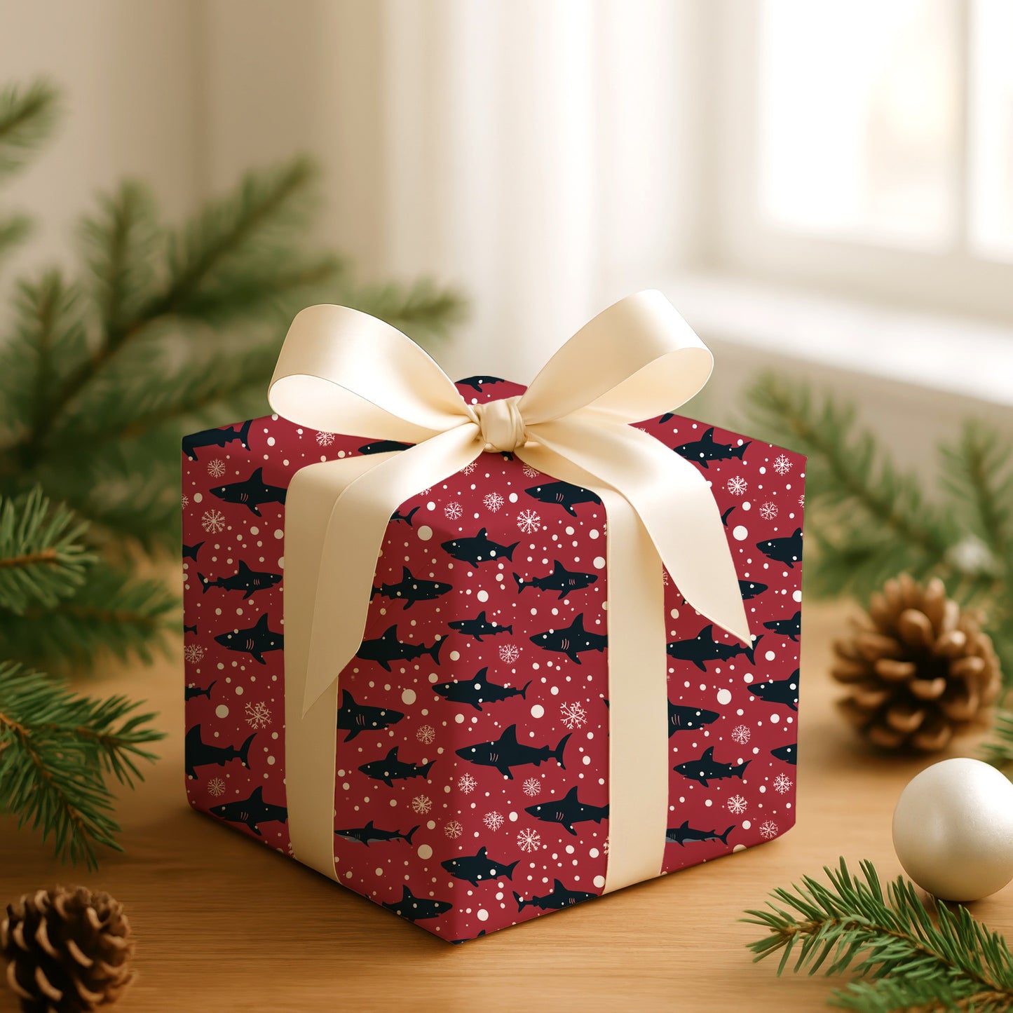 Sharks Dancing Through Winter's Realm