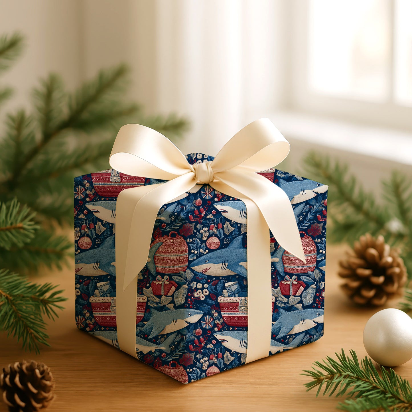 Sharks Swim Through Winter's Festive Dream