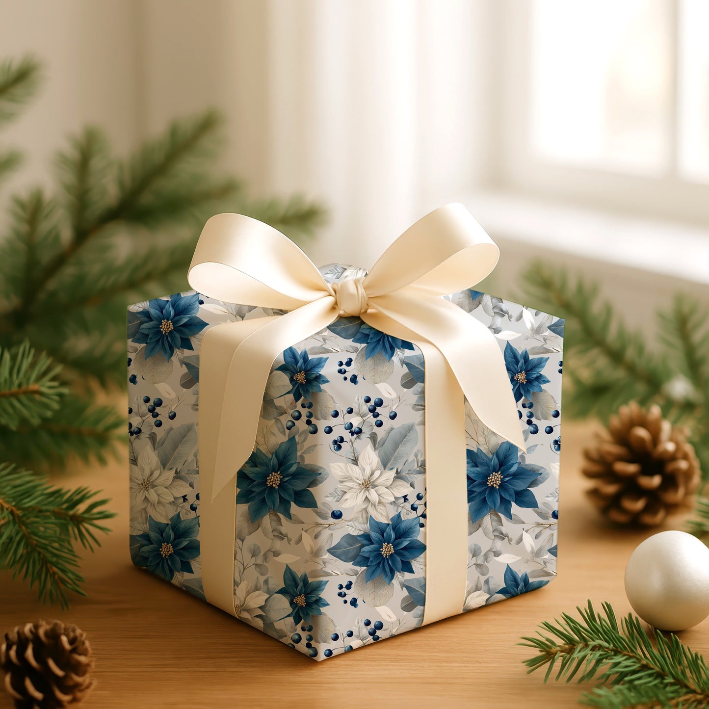 Winter Blooms In Midnight Blue