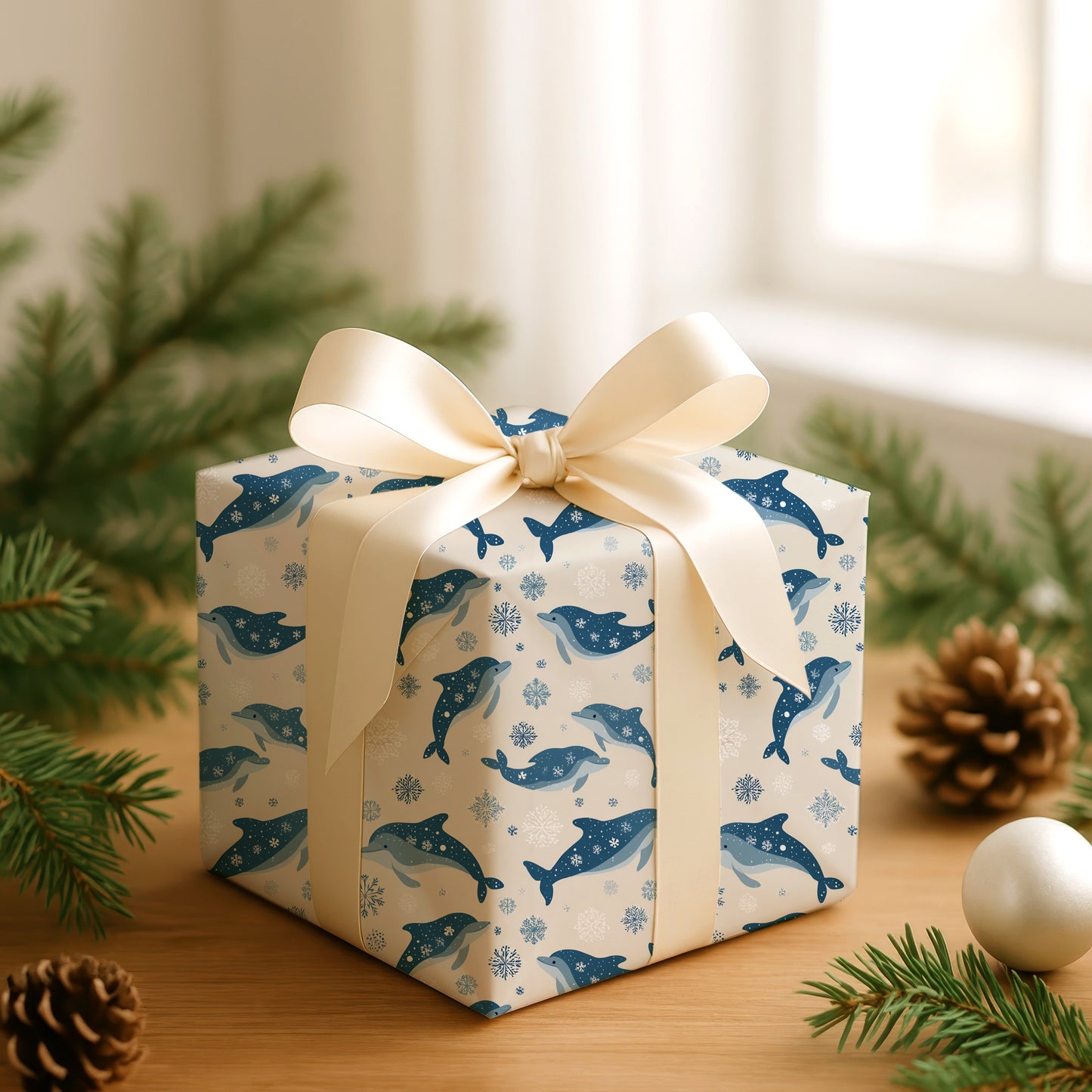 Dancing Dolphins Through Frozen Skies