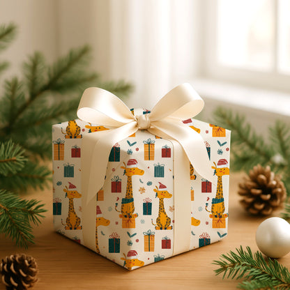 Giraffes Unwrap Holiday Cheer