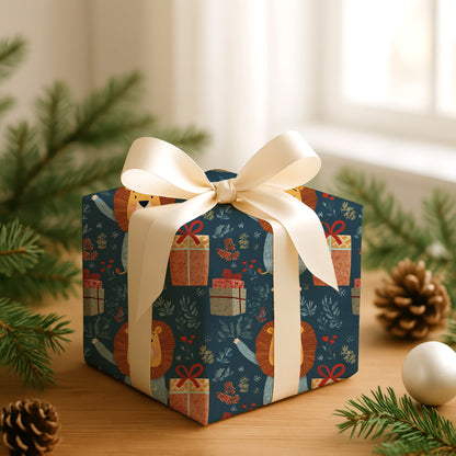 Festive Lion Waits For Joy