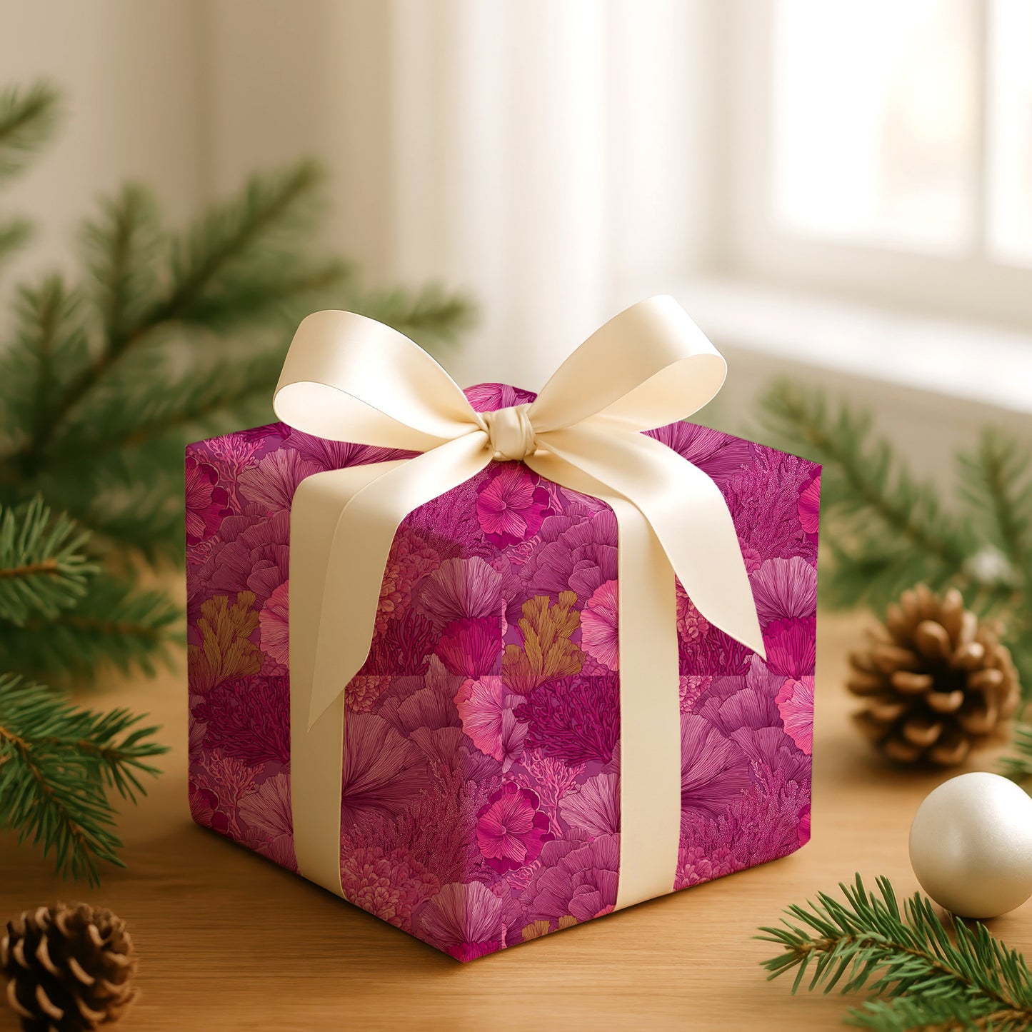 Coral Blooms Dancing Magenta Waves