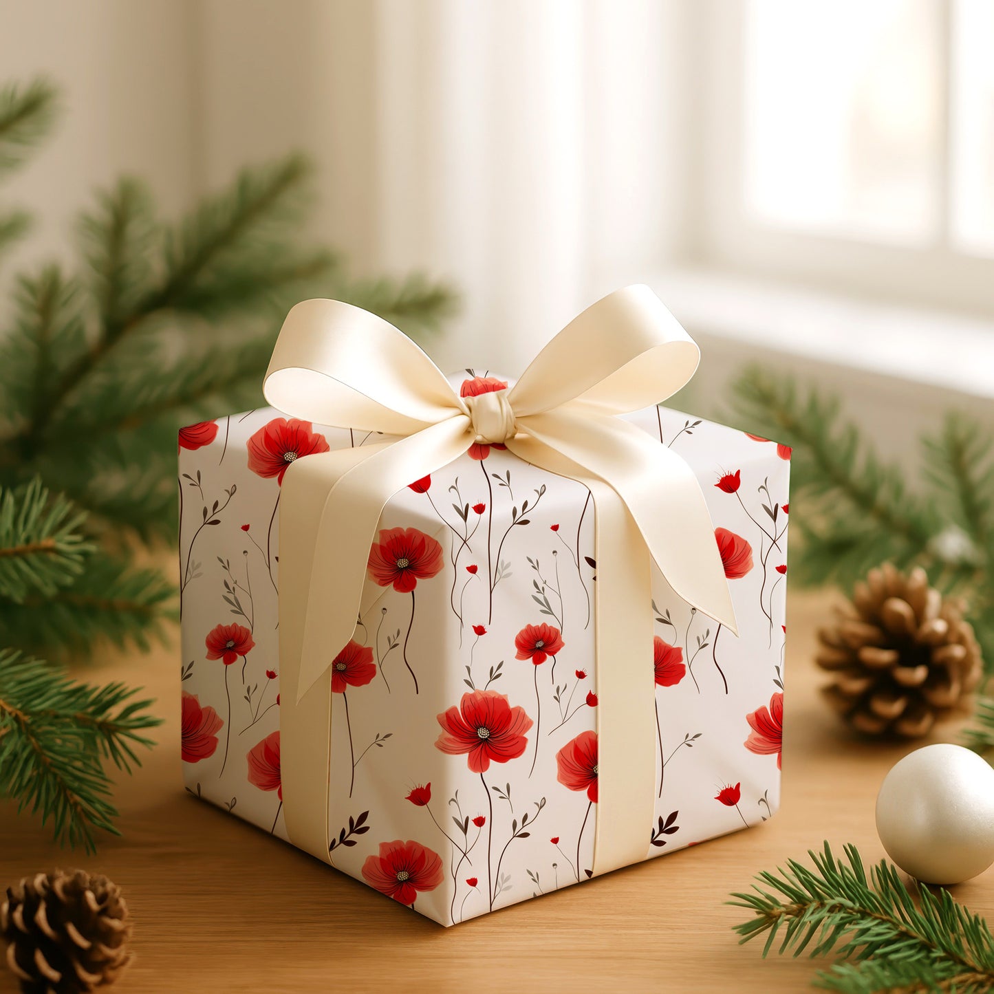 Red Blossoms Dance Across Silence