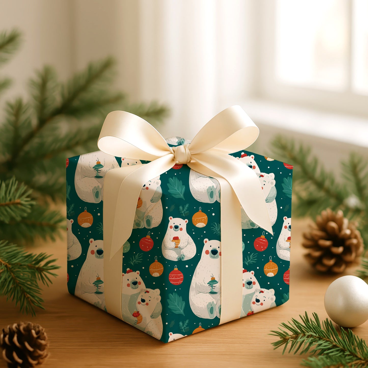 Polar Bears Decorate Winter's Playroom