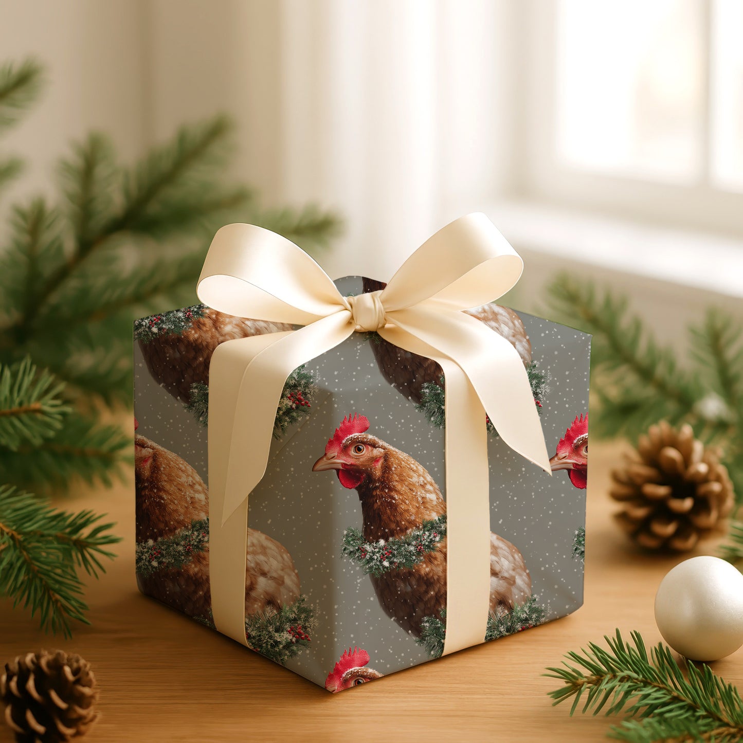 Feathered Frost: Chickens Wear Winter's Crown