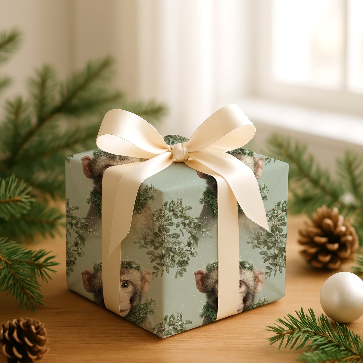 Winter's Gentle Primate Portrait