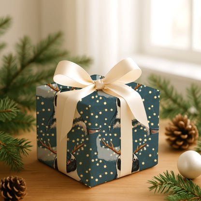 Festive Penguin Wears Holiday Antlers