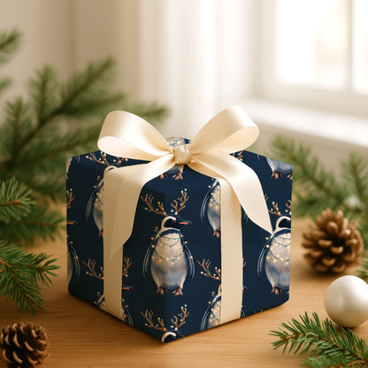 Festive Penguins Wear Antler Lights