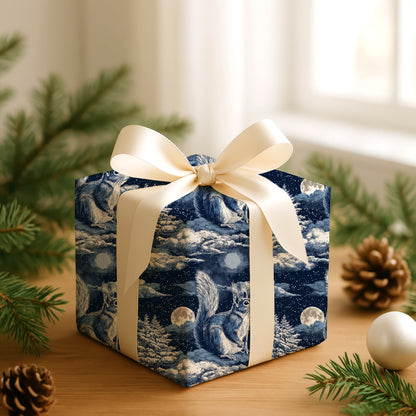 Midnight Squirrel Watches Winter's Symphony