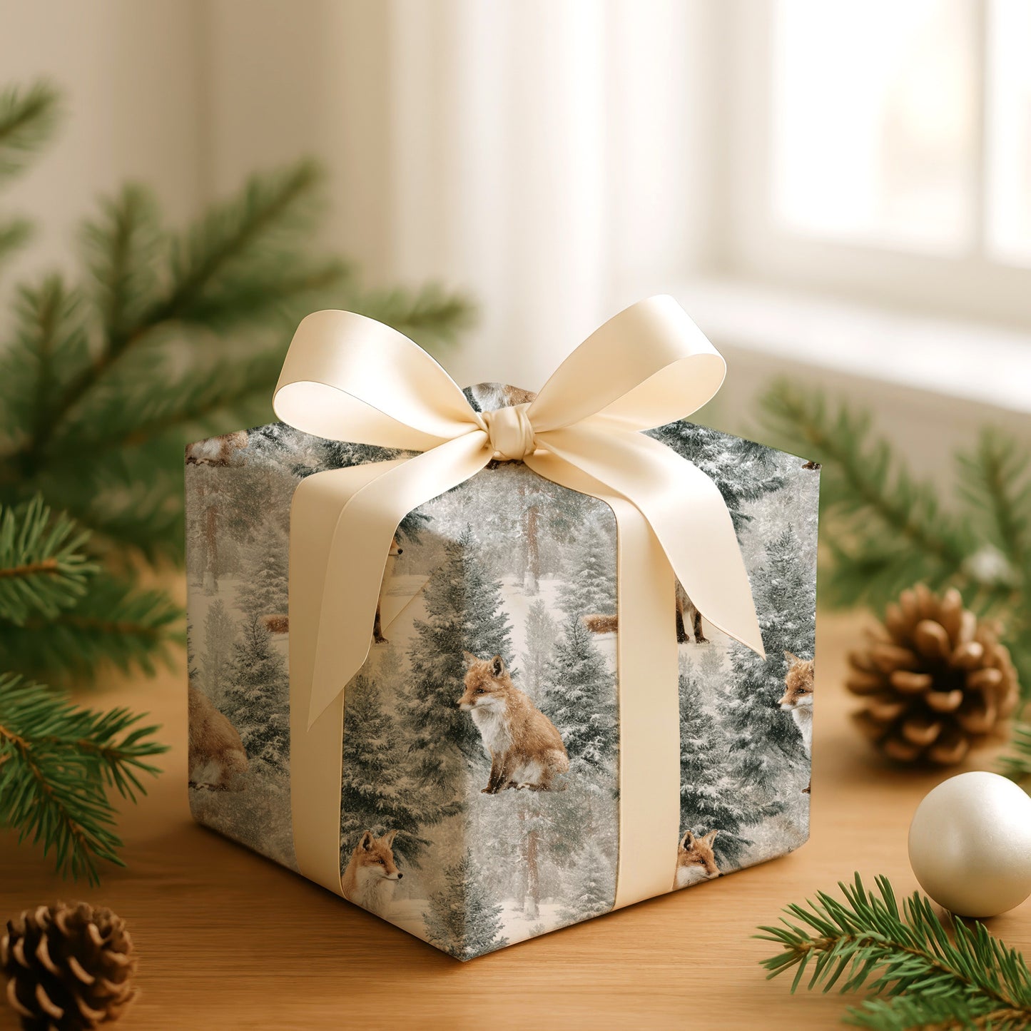 Foxes Wait Where Snowflakes Gather