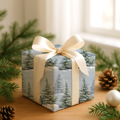 Solitude Stands Between Snowy Pines