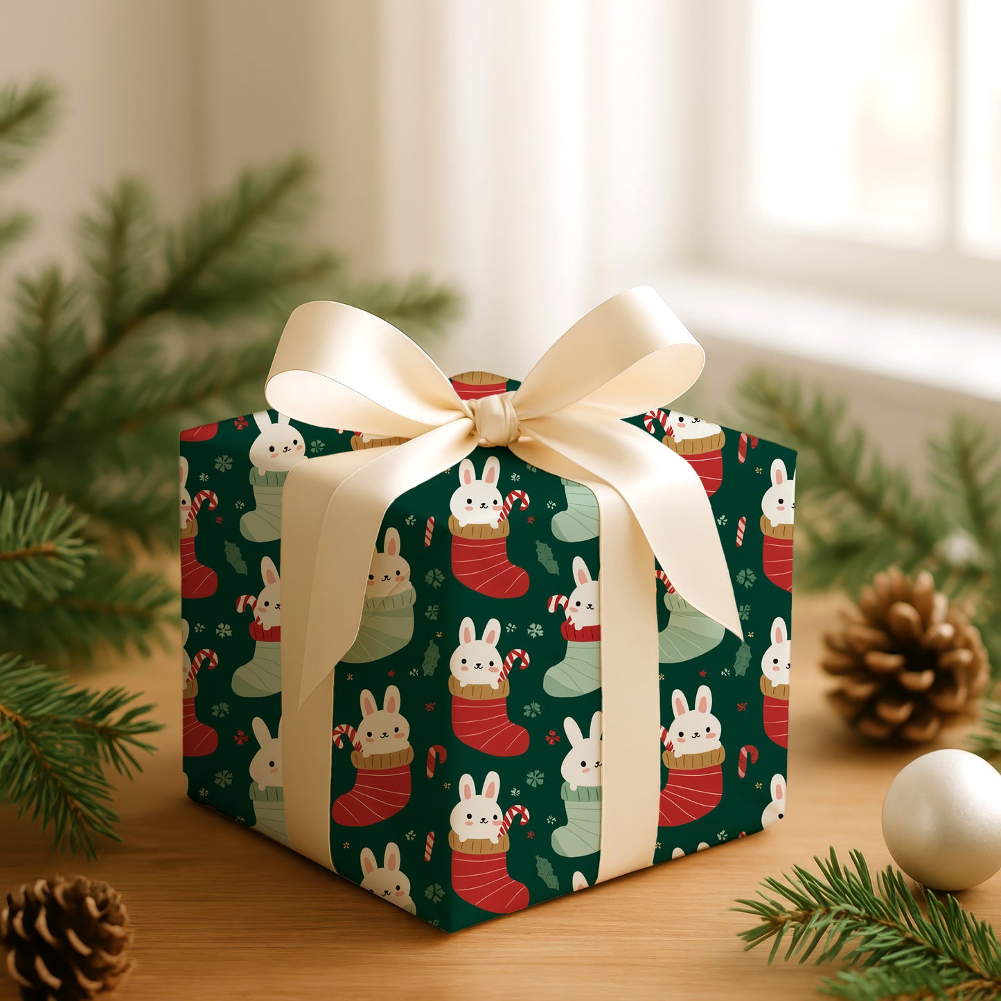 Cozy Bunnies Await Christmas Magic