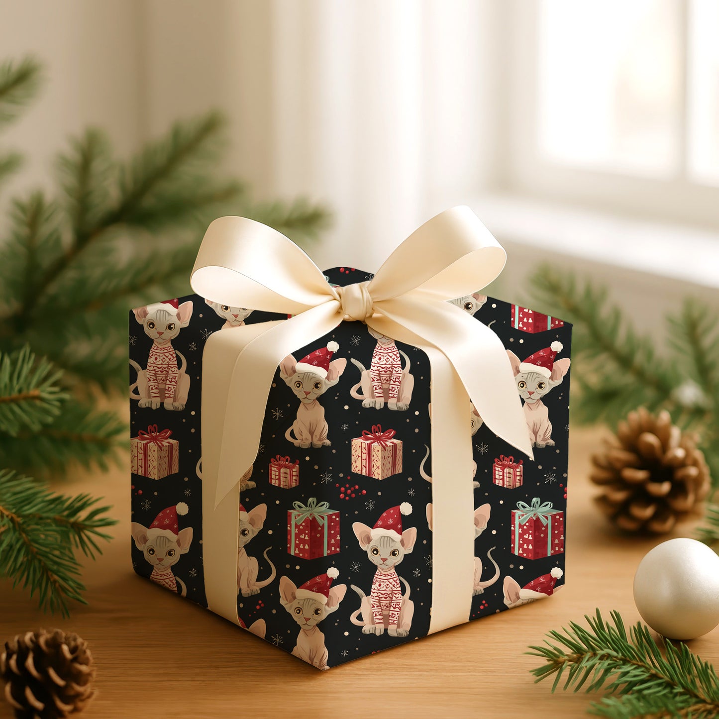 Mischievous Feline Yuletide Reverie