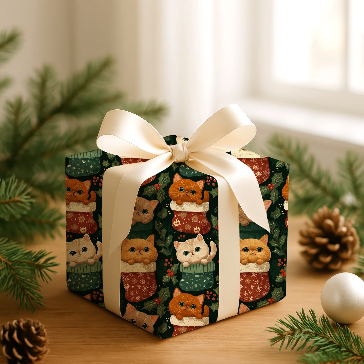 Cozy Cats Nest In Holiday Socks