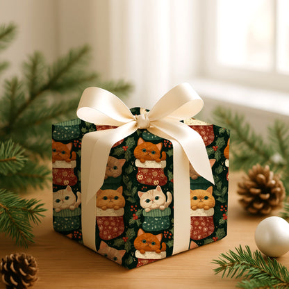 Cozy Cats Nest In Holiday Socks