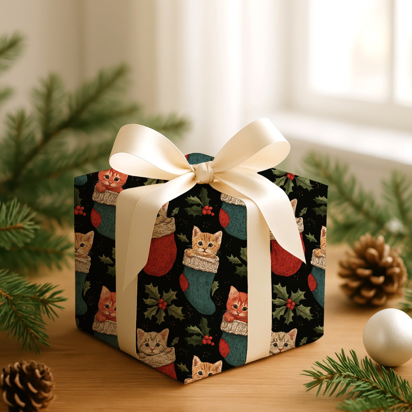 Kittens Nestled In Holiday Cheer