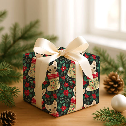 Curious Cats Peek Through Festive Socks