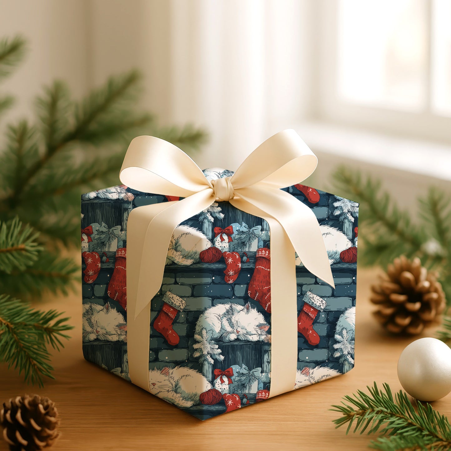 Sleepy Cats Drift Through Festive Stillness