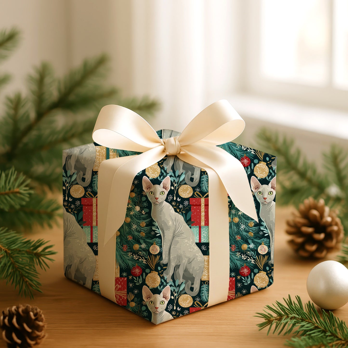 Festive Felines Among Winter's Gifts