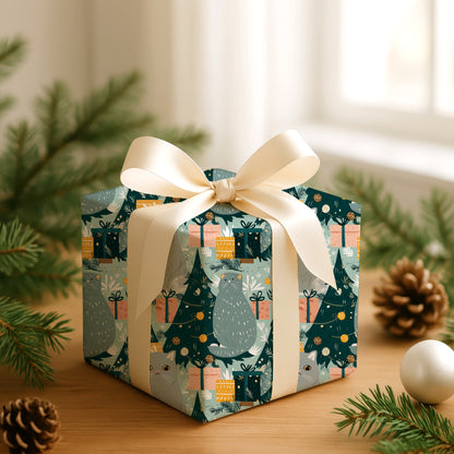 Curious Cat Awaits Holiday Magic