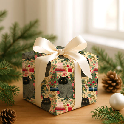 Midnight Purrs Between Holiday Branches