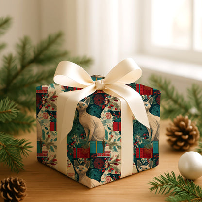 Feline Festivities Among Twinkling Shapes