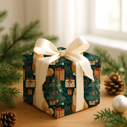 Golden Fur Amid Winter's Gifts