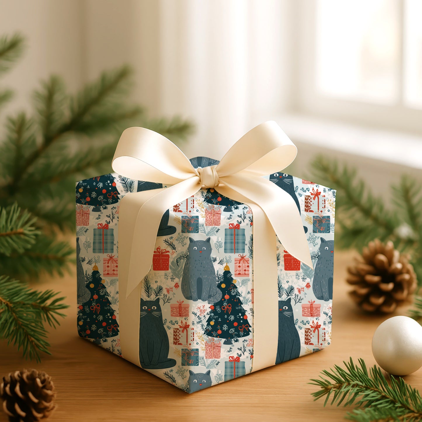 Festive Felines Between Wrapped Secrets