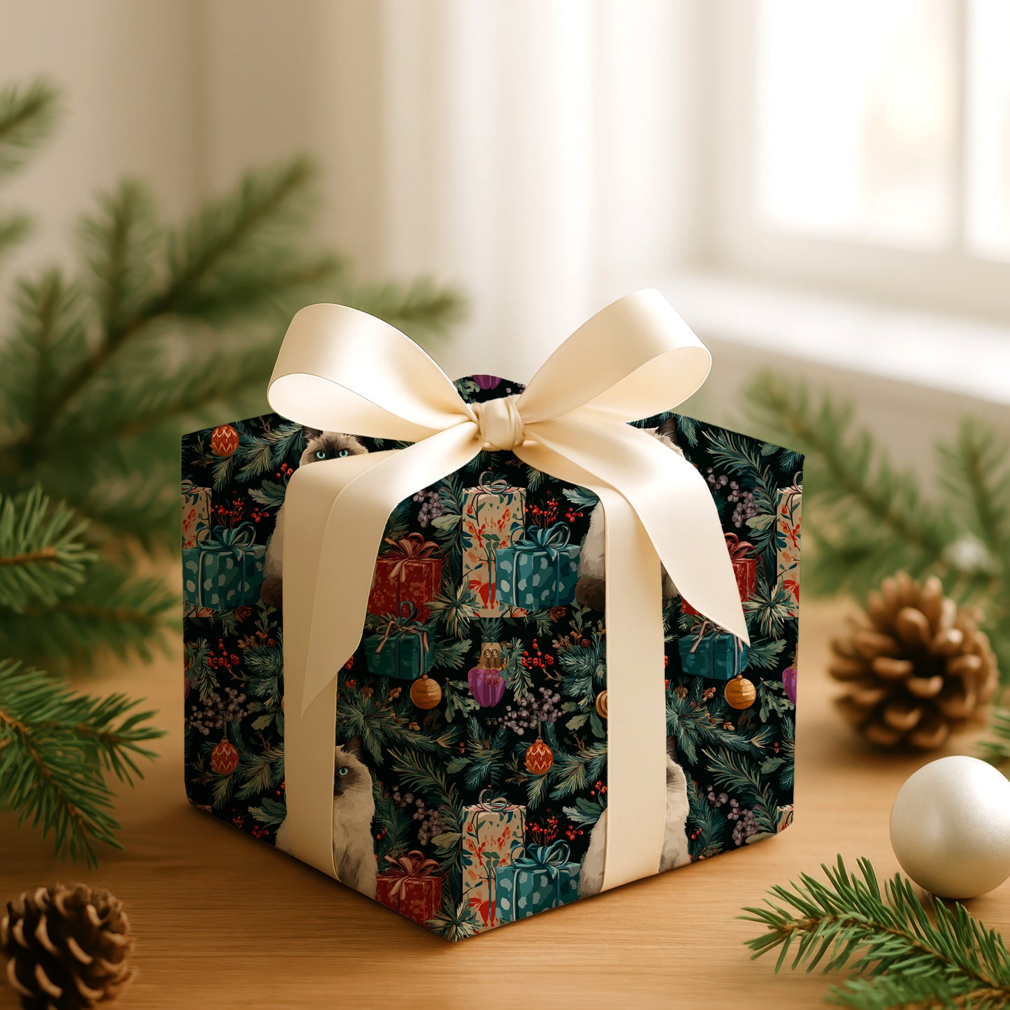 Curious Paws Among Holiday Cheer