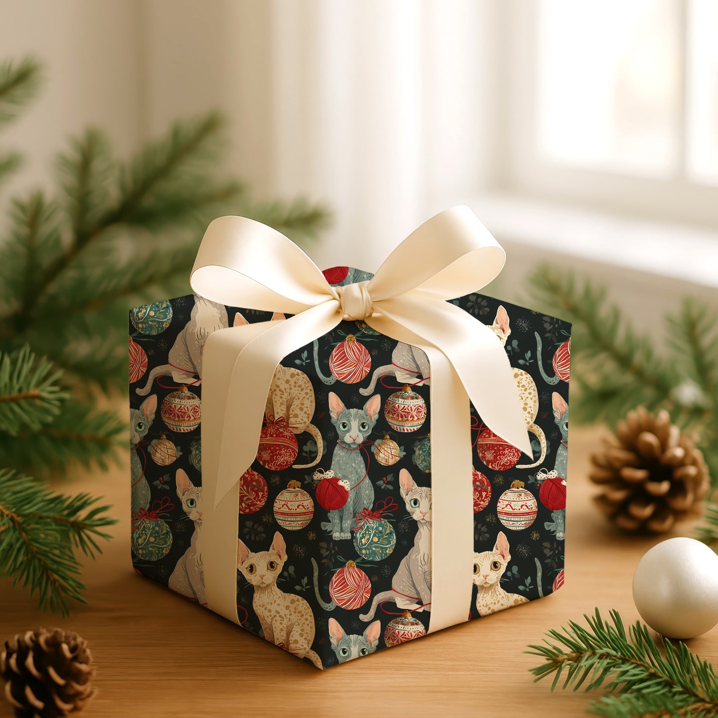 Curious Cats Unravel Christmas Cheer