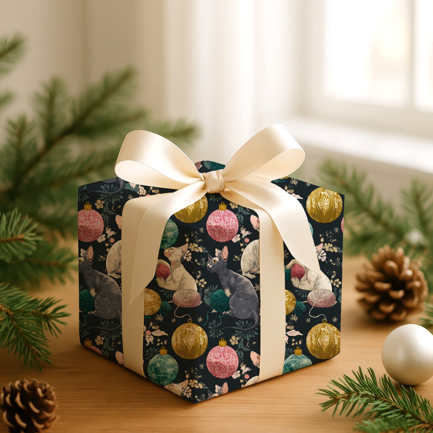 Yarn Balls And Festive Felines