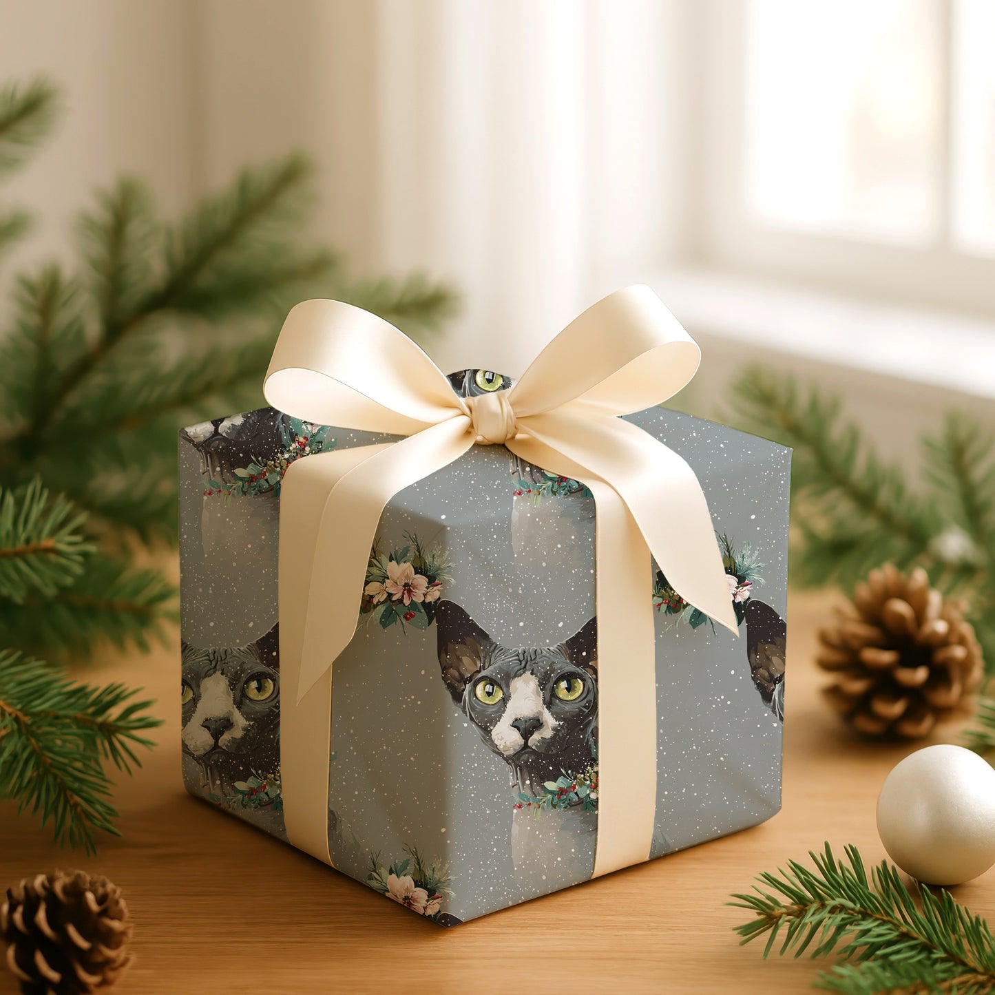 Winter's Curious Feline Companion