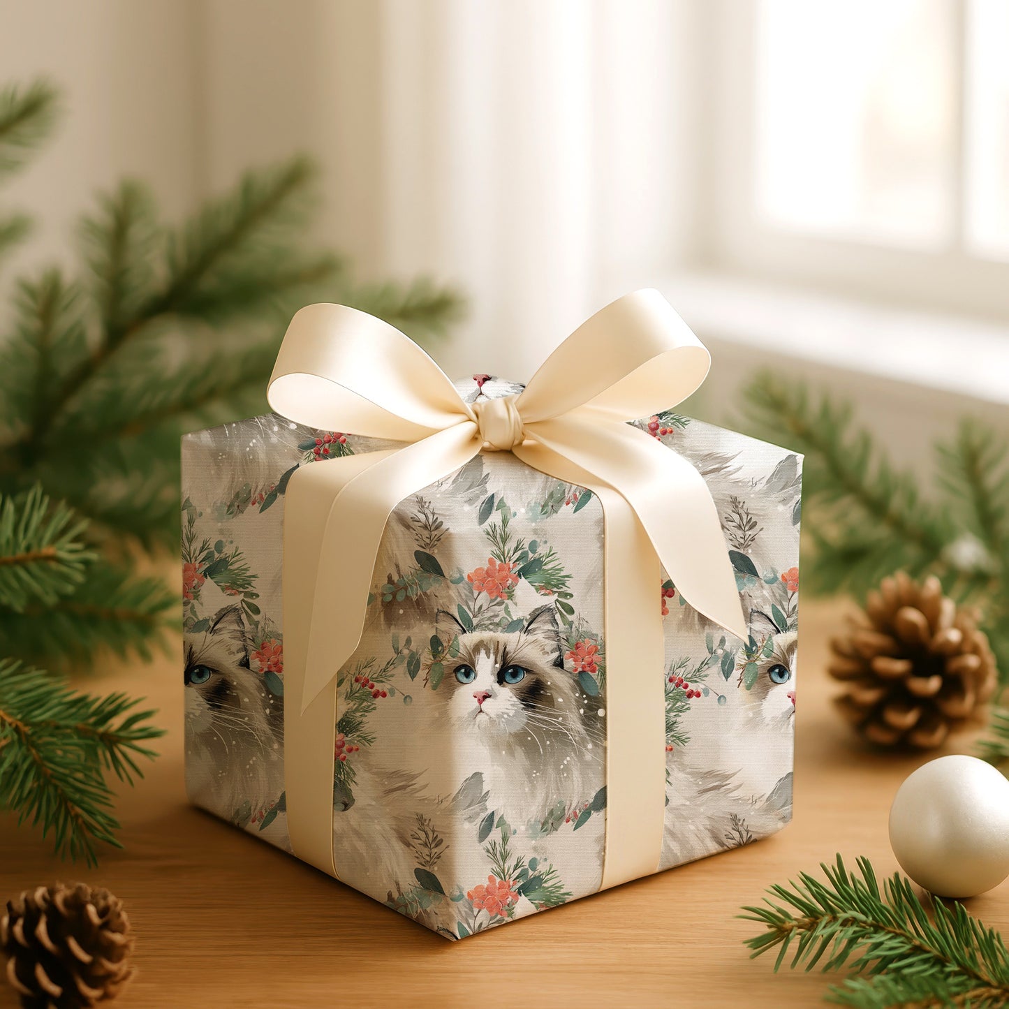 Winter's Tender Feline Portrait