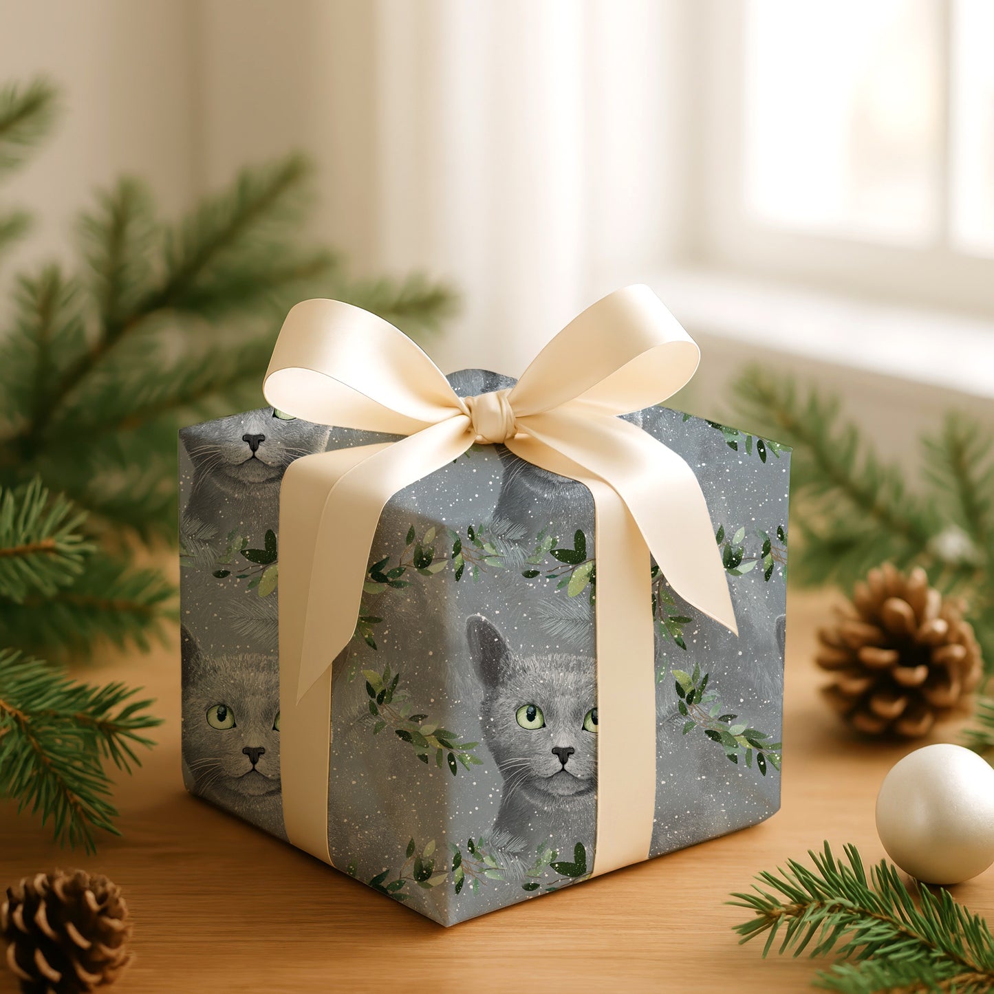 Emerald Gaze Through Winter's Veil