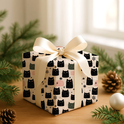 Midnight Cats Dancing Through Snow