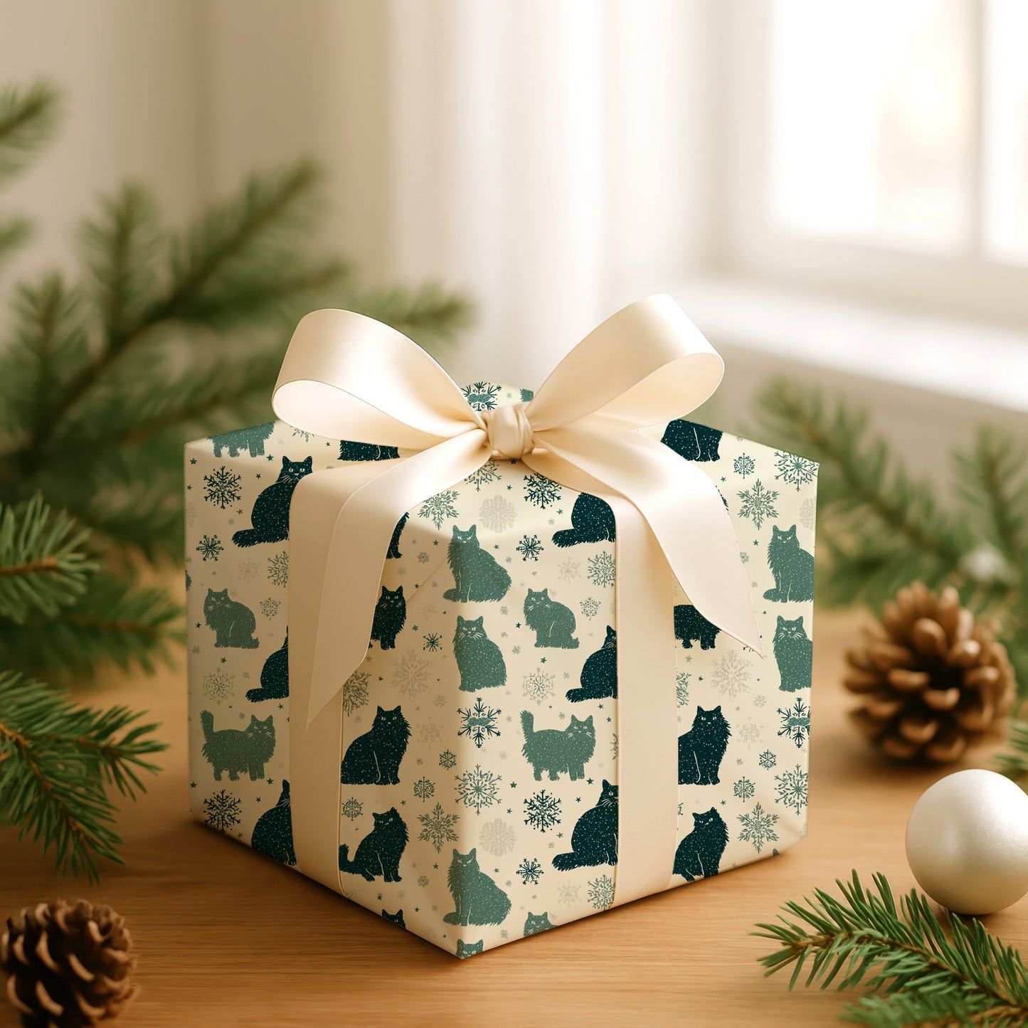 Feline Silhouettes in Winter's Hush