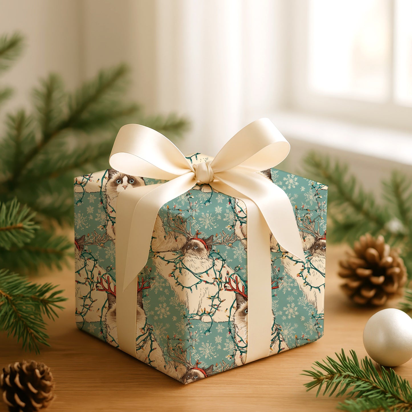 Feline Reindeer: A Winter Whimsy